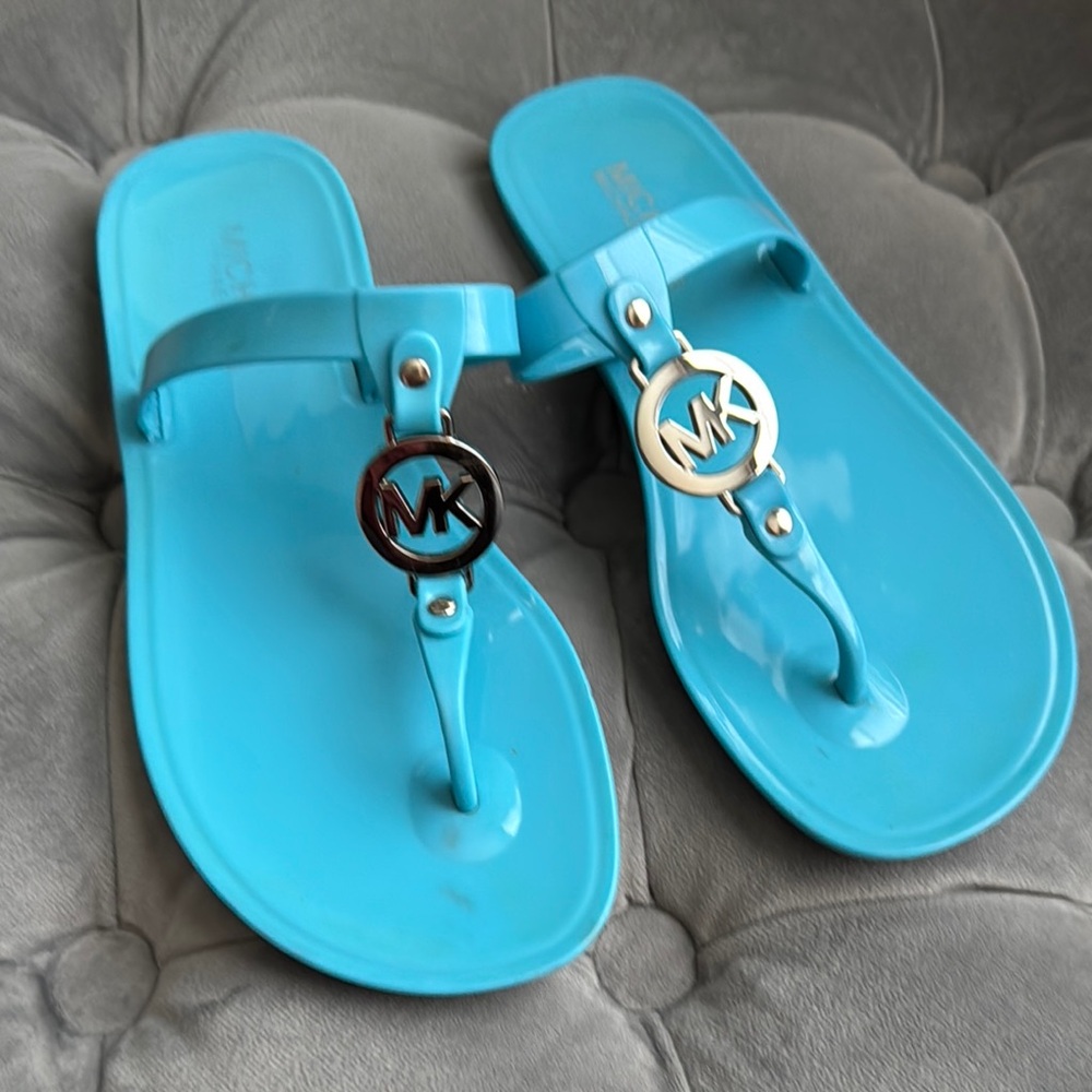 Michael Kors Turquoise Jelly Sandals